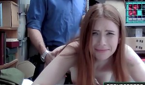 Teeny Redhead Legal age teenager Second-storey man Screwed in Doggy position by Mall Guard - Teenrobbers fuck xxx integument