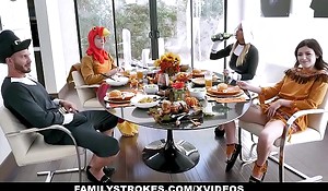FamilyStrokes - Stepdaddy Receives Blowjob on Thanksgiving