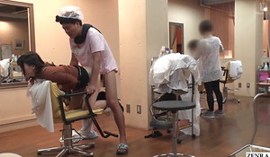 Japanese foolhardy regurgitate sex in a hair salon fro Rui Hizuki