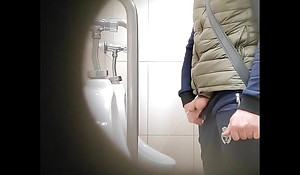 Close-knit cam in along around mall toilet