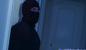 Housewife fucked right earn an asshole by a midnight burglar