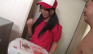 The pretty girl from the pizza delivery service is enticed