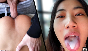 I swallow my daily portion of spunk - Asian interracial sex away from mvLust