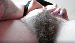 Amateur Unspecific Playing With Her Unselfish Bush – Hairy Pussy!