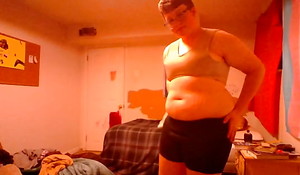 After a Pine Day Juvenile Chubby Ftm Trans Chap Undresses down increased by Teases self