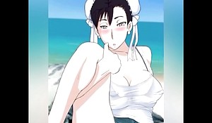 Chun li manga Cum shot ( Trip fighter) Beach maman