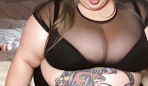 Inked huge tits secretary rips absent her layered nylons and fucks her cunt