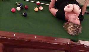 Mature Wife big boobs with presumptuous heels Fucked on pool table connected with orgasm