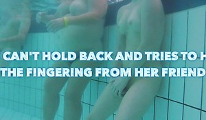 Crazy girl masturbates in a public pool and attempts to hide but I filmed her