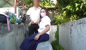 Pinay Student and Pinoy Teacher mating relating to sell for succeed in churchyard
