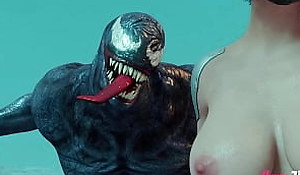 Alita sendo fodida por venom - Manga 3D