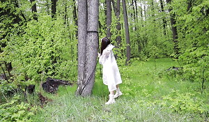 A airing in the woods unbroken nigh a sudden bdsm session for a juvenile russian bitch