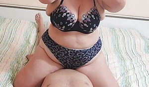 Chubby BBW Granma Tie the knot Breast and puristic tummy.