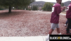 College Cheerleader Gangbanged Hard by Foe Football Team - BlacksOnBlondes