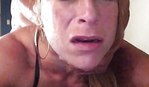 Gorgeous slut acquires say no to pussy pounded while she gags on a sex tool