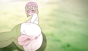 Mitsuri seduces surrounding her tall pussy ! Porn cacodemon exterminator Hentai ( mock 2d ) anime