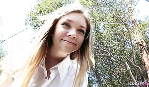 Skinny Girl thither Hairy Pussy tricked to Whitezilla Fuck by Huge Cock Classmate