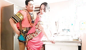 I fuck my chubby ass stepmom indu in a catch kitchen - while we are only at home
