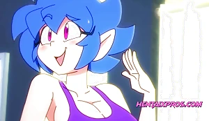 Frying girl gets screwed in the gym locker by a big cocked bodybuilder - Uncensored Cartoon