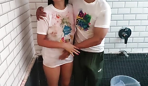 holi special: bro fucked Saara anal abiding while she wanna play Holi with friends