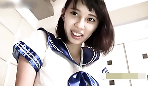 Uncensored, 19-year-old black-haired beauty. Amateur housewife, big tits, convincing woman blowjob and creampie sex. Sexy unvaried cosplay