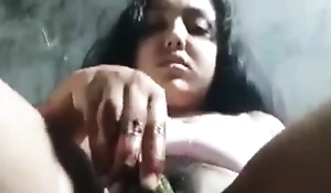 Desi Fingering ungentlemanly playing self With Cucumber, Indian Bengali ungentlemanly fingering