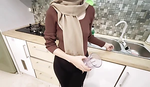 EPS. 22 - Seducing Beautiful Hijab Stepsister While Washing Dishes, Throe Alluring Fucking In Malaysia