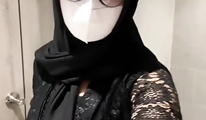 Sexy kebaya hijab playing in the toilet