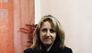 A throw away up for Elke the 37-year-old secretary