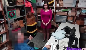 Stunning juvenile robber Karlee Grey getting stripped and fucked on hammer away desk