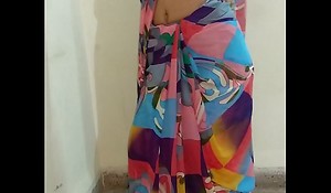 Indian desi wife removing sari and fingering pussy till orgasm with moaning